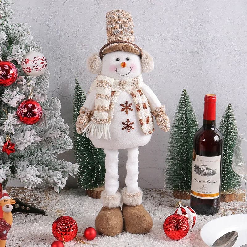 Christmas Snowman Telescopic Doll  New Knitted Elk Doll Window Scene Christmas Decoration Merry Christma Gift Happy New Year 202