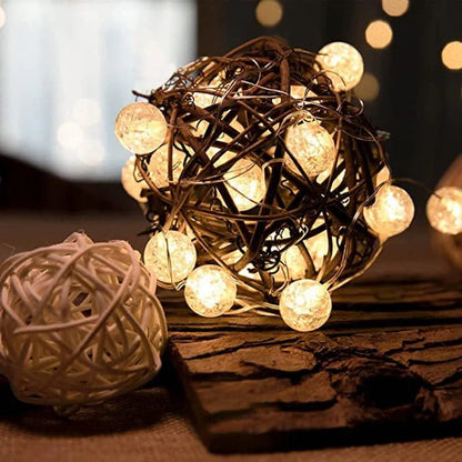 LED Light String Bedroom Living Room Garden Fairy Lights Wedding Christmas Party New Year Decoration Crack Ball Garland Lamp