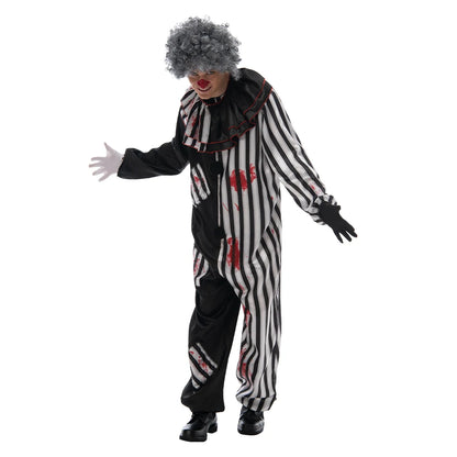 2022 Adult Evil Clown circus Cosplay Halloween Costume Vintage Men's Bloody Killer Clown Carnival Easter Purim Fancy Dress