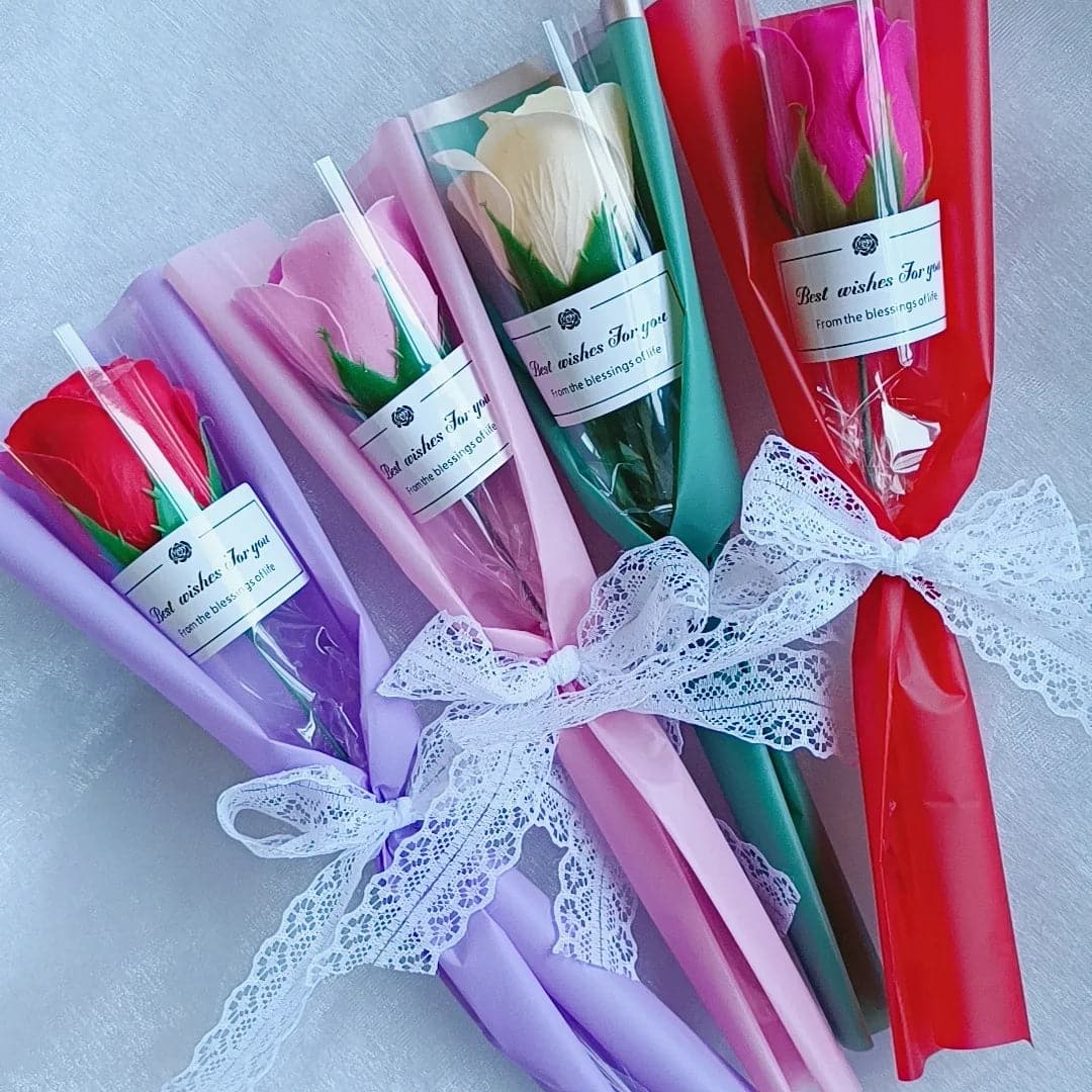 Scented Flower for Valentine's Day - Single Soap Rose Bouquet