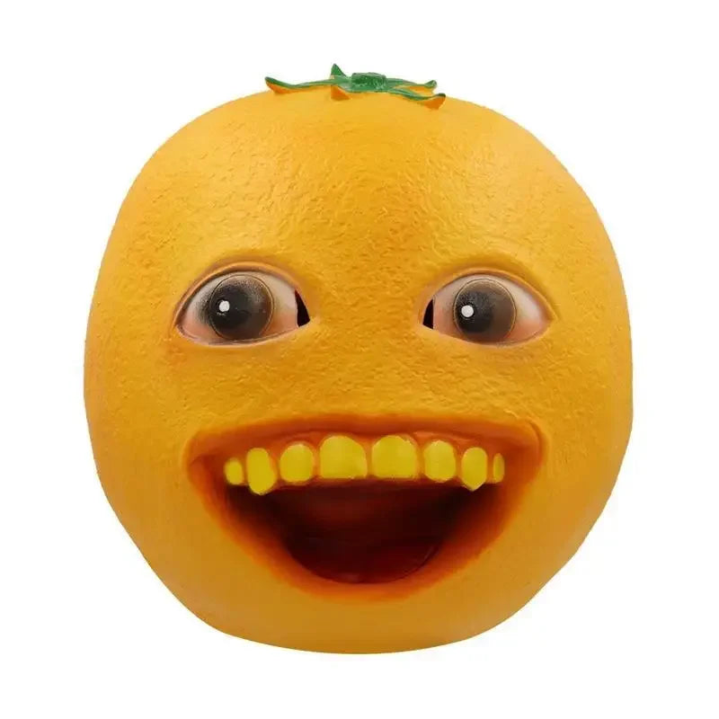 Funny Orange Headdress Cute Orange Latex Mask Halloween Carnival Funny Sand Sculpture Fruit Full Face Expression Pack Headgear