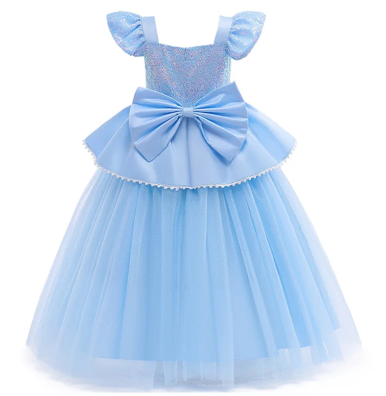 Disney Girl Cinderella Cosplay Dress Up Clothes For Girls Halloween Carnival Party Princess Costume Kids Birthday Wedding Gown