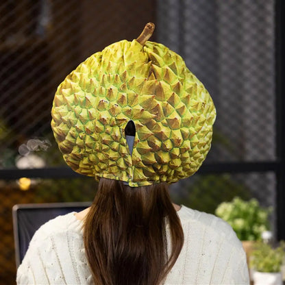 Cartoon Plush Durian Hat Fruit Headgear Simulation Durian Hat Cute Funny Decorative Selfie Cosplay Party Hats Performance Props