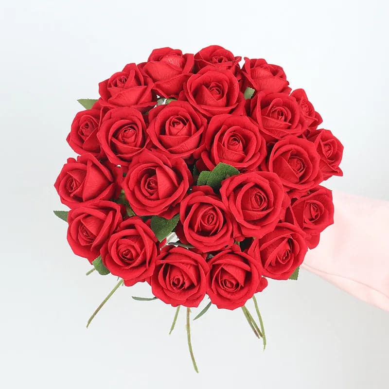 Red Silk Rose Flower Bouquet