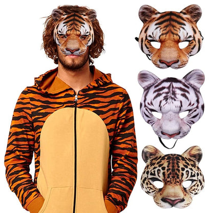 3D Animal Mask Halloween Masquerade Ball Masks Tiger Pig Half Face Mask Party Carnival Fancy Dress Costume Props