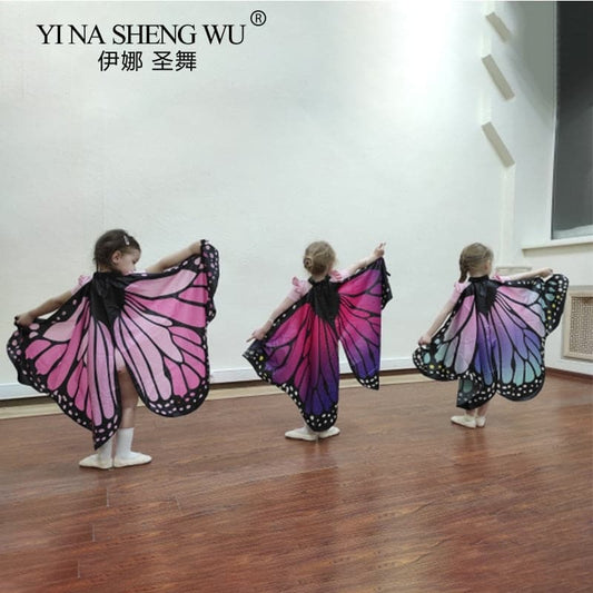 Kids Butterfly Performance Wings Cosplay Accessories Halloween Carnival Props Wing Costumes For Girls Boys Cloak Party FavorGift