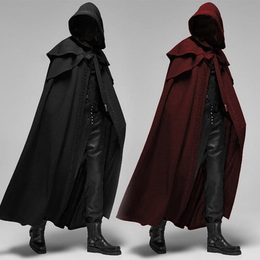 Cosplay Medieval Men Costumes Knight Pirate Prince Gothic Retro Hooded Cloak Capes Long Robes Jackets Coat Carnival Halloween
