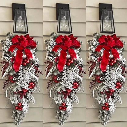 Christmas Wreath For Doors Flower Garland Rattan Set For Front Door Christmas Decorations 2023 Indoor Outdoor Christmas Ornament