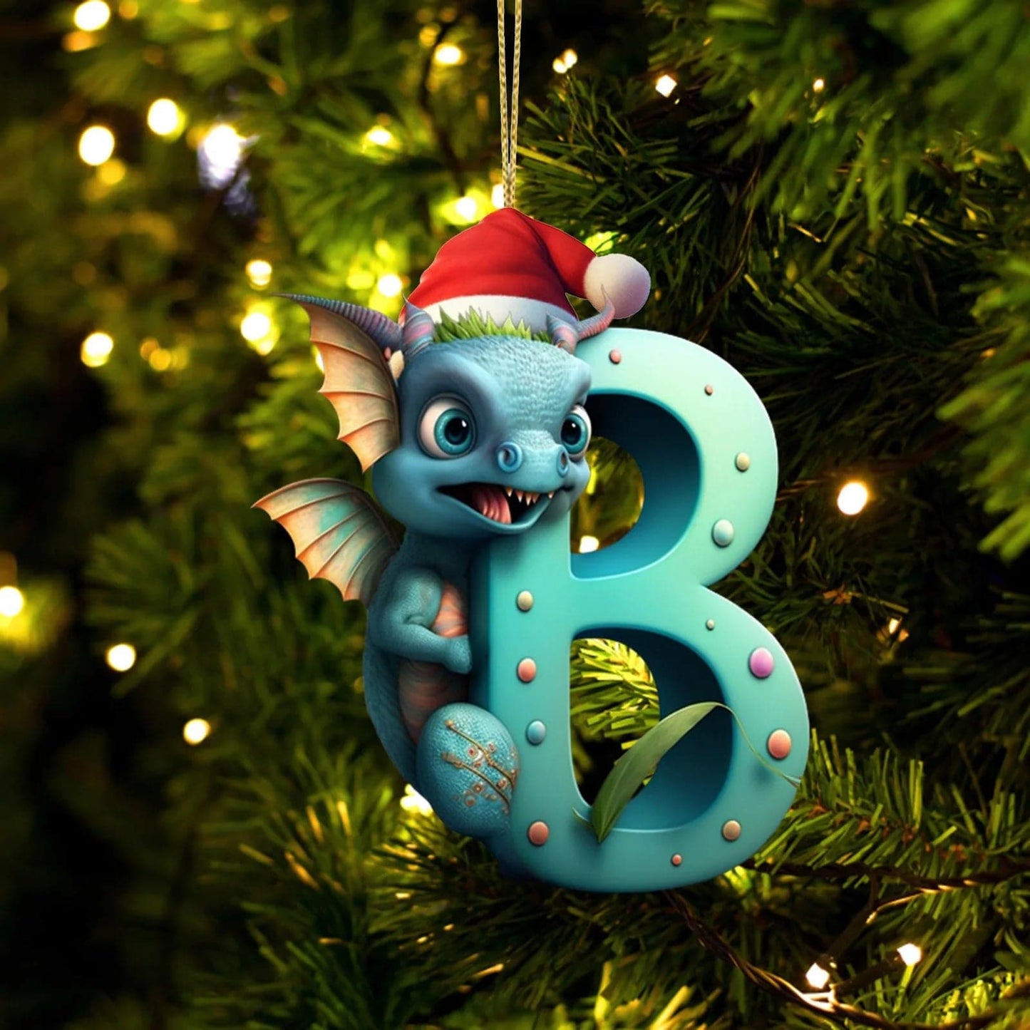 26 Letters New Christmas Decorations Christmas Dragon Baby Egg Acrylic Christmas Tree Hanging Ornaments