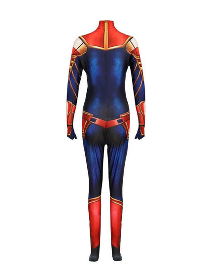 Superhero Captain Marvel Cosplay Costume Movie The Avengers Cosplay Bodysuit Jumpsuit Halloween Costume for Kids Adult