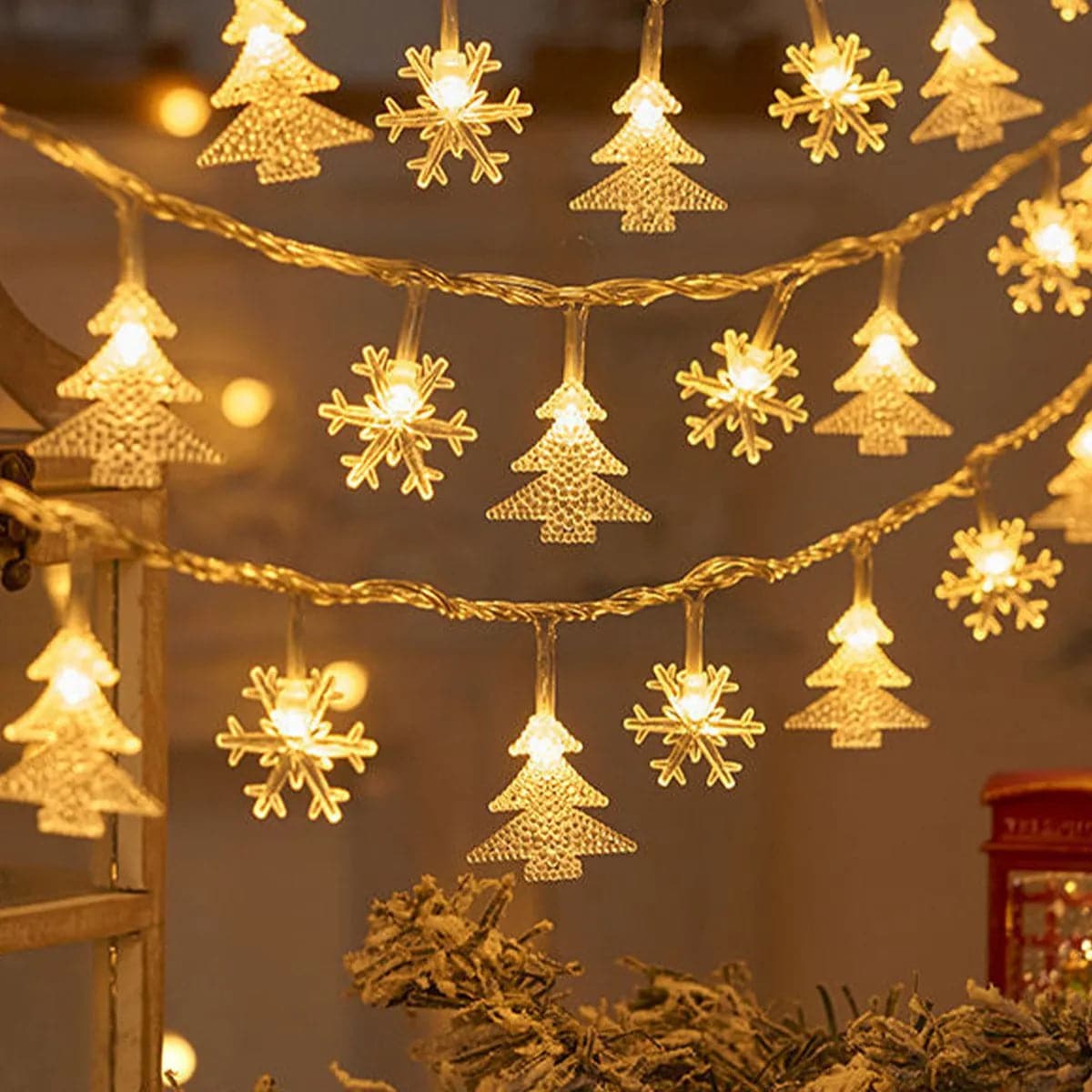Snowflake LED String Lights Garland Merry Christmas Decoration Fairy Lights 2023 Xmas Gifts Cristmas Navidad Natal New Year 2024