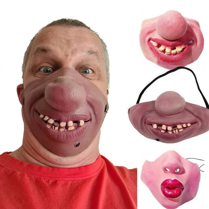 2021 Creative Adult Clown Latex Cosplay Props Humorous Elastic Band Half Face Party Latex Masks Funny Halloween Horrible Mask