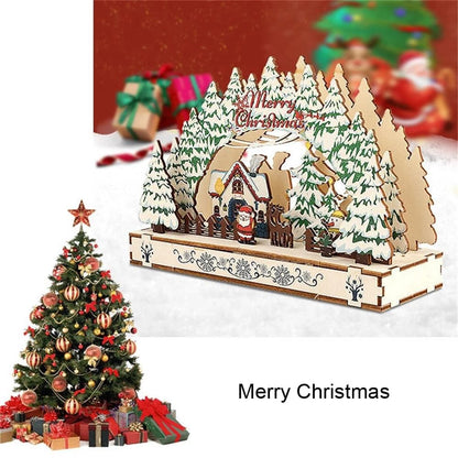 Christmas wooden decorations Desktop Christmas Tree Santa Claus DIY Decoration Wooden Christmas 2024 New Years Party Gifts