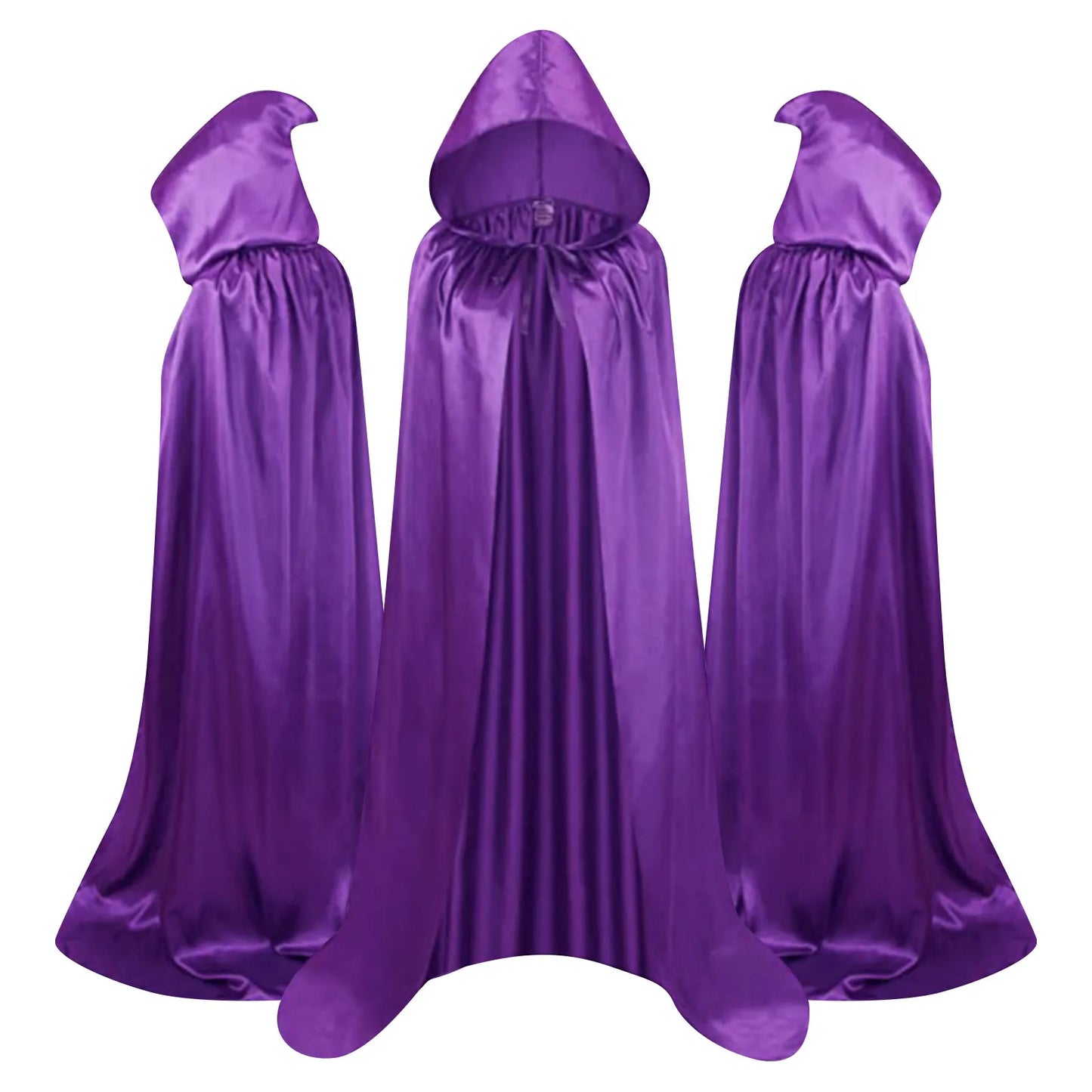 Halloween Cape Stand-up Tie Hood Death Cape Cloak Black Cape