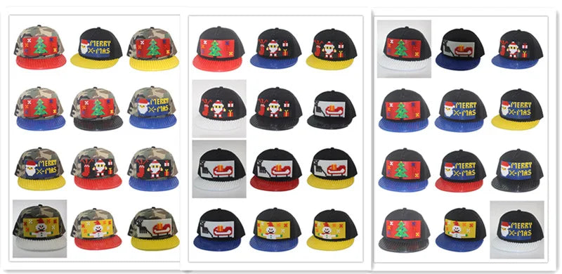 Cartoon Patchwork Baseball Caps DIY Blocks Snapback Hats Hip Hop Hat for Men Women Detachable Pixels Dad Hats Cap Kids Adults