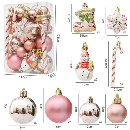 29/20Pcs Christmas Tree Balls Hanging Pendant Candy Cane Pine Cone Ornament Set Christmas Home Decoration 2024 Navidad New Year