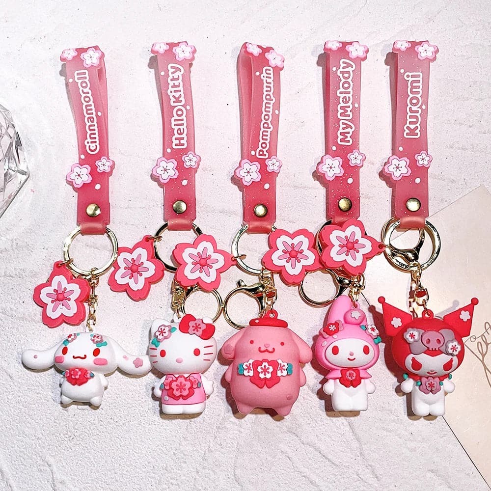 Pink Kuromi Cute Keychains Gift for Her - Sanrio, Melody, Cinnamoroll