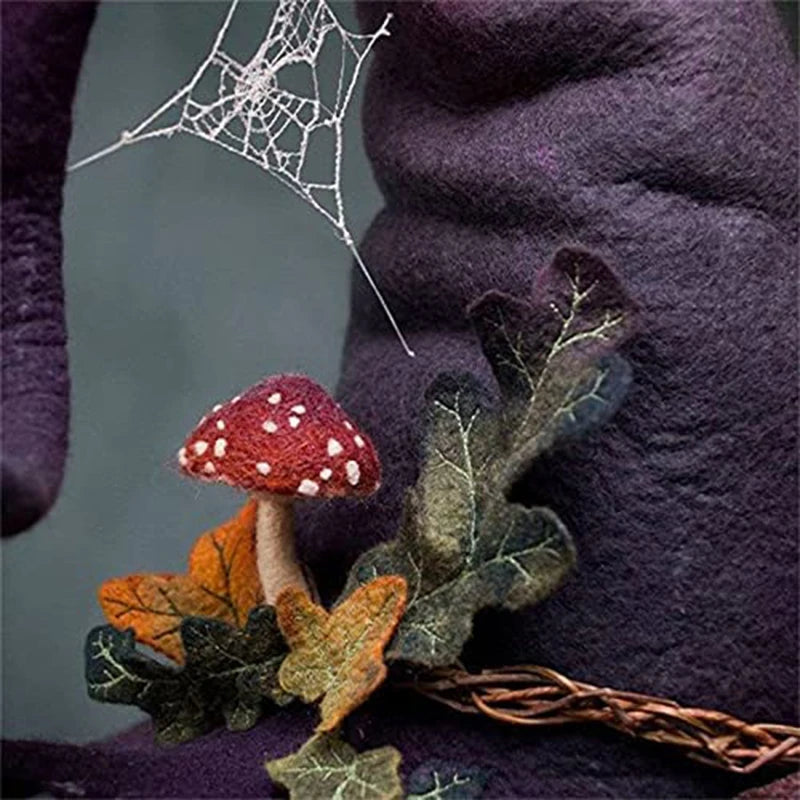 Witch Hat Halloween Felt Hat With Spider Web Flower Witch Lace Hat Costume Accessory Masquerade Cosplay Costume Head Decoration