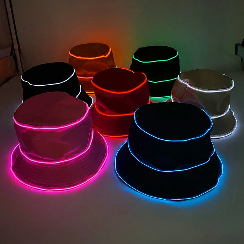 Luminous Fedora Hat Gentleman Performance Jazz Cap LED Glow Top Hat Birthday Wedding Christmas Halloween Party Costume Supplies