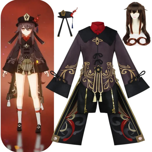 New 2024 anime Genshin impact Hulai Hu costume women Halloween clothes wigs