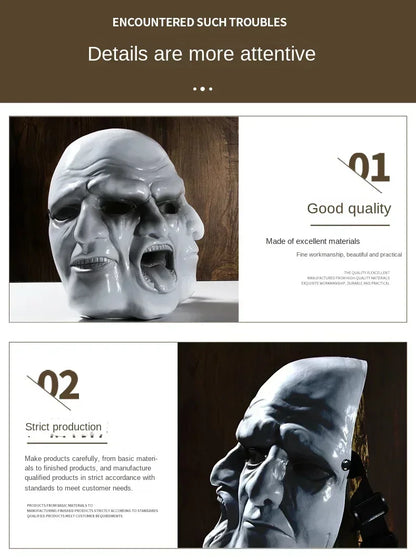 2024 Newest Hot New Creative Ghost Face Hollywood Harvest Day 2Payday Three Faced Resin Mask Halloween Horror Role Playing