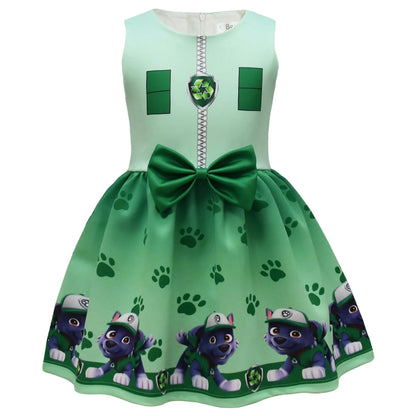 Kids Dresses for Girls Patrol Dog Halloween Cosplay Costumes Mascot Chase Dog Children Carnival Party Role Play Clothes for Girl