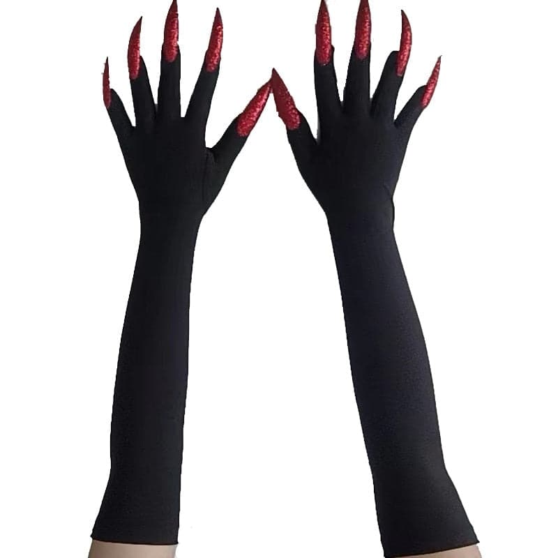 Cool Halloween gloves long ghost claw dress up gloves fashionable red long nails Cosplay Halloween funny gloves A529