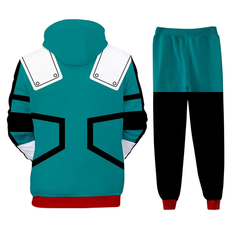 Midoriya Izuku Cosplay Boys Costume Hoodie Pants Anime My Hero Cosplay Academia Fantasia Kids Halloween Clothes Child Role Play