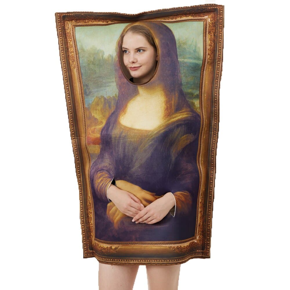 Eraspooky Funny Mona Lisa Costume: Unisex Sponge Jumpsuit