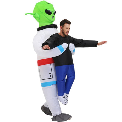 Adult Kids Astronaut Alien Inflatable Costumes Funny Mascot Cartoon Anime Fancy Dress Suit Purim Halloween Party Cosplay Costume