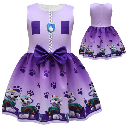 Kids Dresses for Girls Patrol Dog Halloween Cosplay Costumes Mascot Chase Dog Children Carnival Party Role Play Clothes for Girl