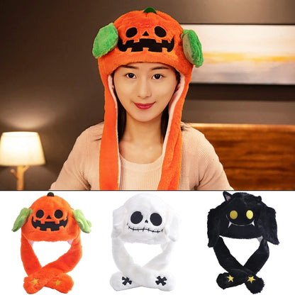 Creative Plush Ghost Hat: Ear Moving Halloween Costume