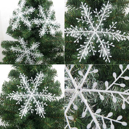 30 Pcs Large Christmas Snowflakes New Year Garlands Home Decor Ornaments Xmas Tree Hanging Glitter Snow Flake DIY Decoration