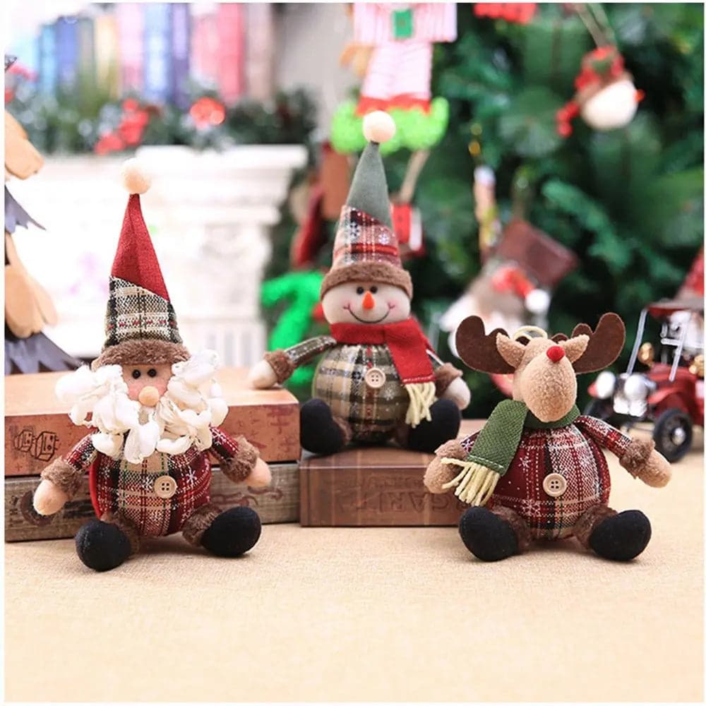 Christmas Dolls Tree Decor New Year Ornament Reindeer Snowman Santa Claus Standing Doll  Navidad Decoration Merry Christmas 2023