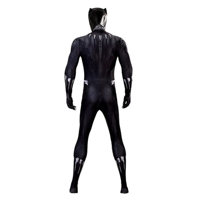 Movie Black SuperHero Costume Lycra Panther Cosplay Jumpsuit 3D Printed Halloween Costume Spandex Bodysuit Zentai  with Mask