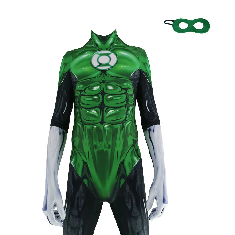 Green Lantern Cosplay Costume Zentai Bodysuit Suit Adults Kids Superhero Halloween Man Boys Male Jumpsuit