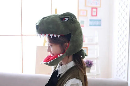 Cap Decor Coronet Headgear Headdress Funny Shark Dinosaur Toys PP Cotton Doll Cute Plush Toy Adult Plushs Hat