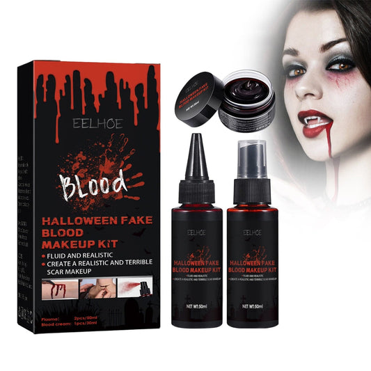 Halloween Fake Blood Gel Kit Scary Clown Party Makeup Kit for Halloween Festival and Party