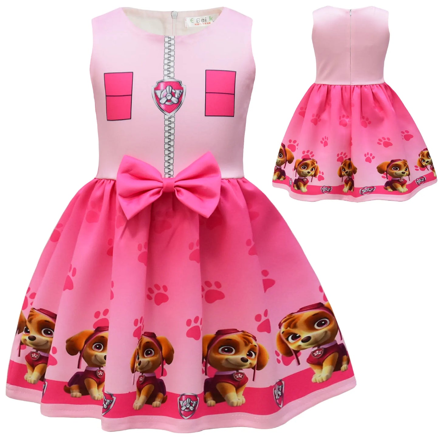 Kids Dresses for Girls Patrol Dog Halloween Cosplay Costumes Mascot Chase Dog Children Carnival Party Role Play Clothes for Girl