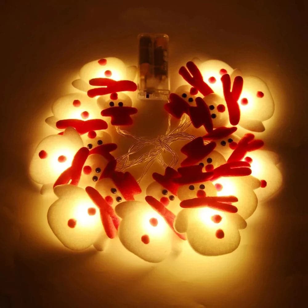 Christmas Snowman LED Garland String Lights Merry Christmas Decor for Home Cristmas Tree Elk Ornament Happy New Year Gifts