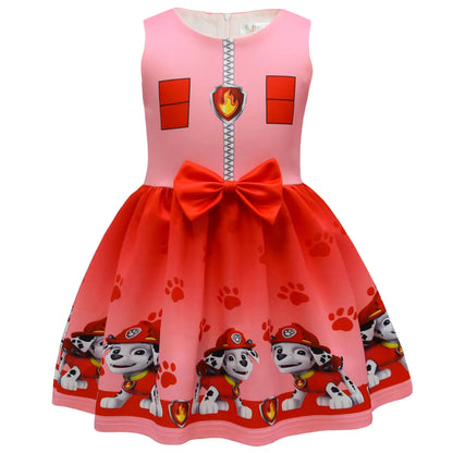 Kids Dresses for Girls Patrol Dog Halloween Cosplay Costumes Mascot Chase Dog Children Carnival Party Role Play Clothes for Girl