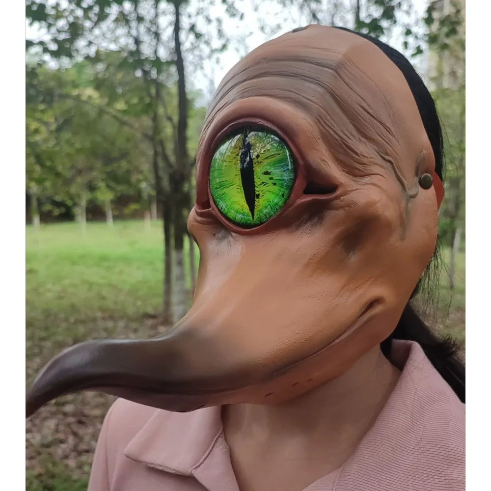 New Funny One-eyed Monster Long-billed Monster Bird Halloween Latex Half-face Mask Party Scary Mask