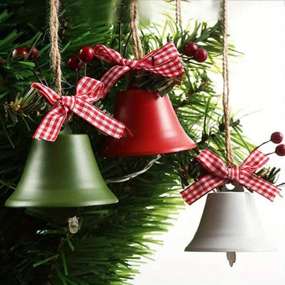 2pcs Jingle Bells Christmas Bell Metal Bell Ornament Tree Hanging Pendant for Christmas New Year Party Decorations