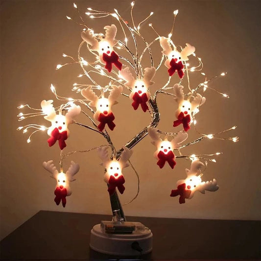 Christmas Snowman LED Garland String Lights Merry Christmas Decor for Home Cristmas Tree Elk Ornament Happy New Year Gifts