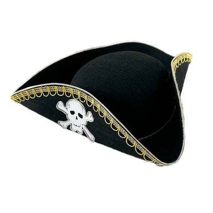 Halloween Cosplay Performance Costume Props Zombie Edge Pirate Boat Long Hat Led Glowing Skull Pirate Hat