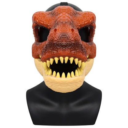 3D Dinosaur Mask Lifelike Raptor Dino Moving Jaw Dinosaur Mask High Quality PVC Headwear Halloween Children Toy Carnival Gift