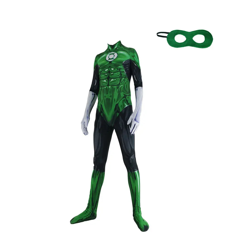 Green Lantern Cosplay Costume Zentai Bodysuit Suit Adults Kids Superhero Halloween Man Boys Male Jumpsuit