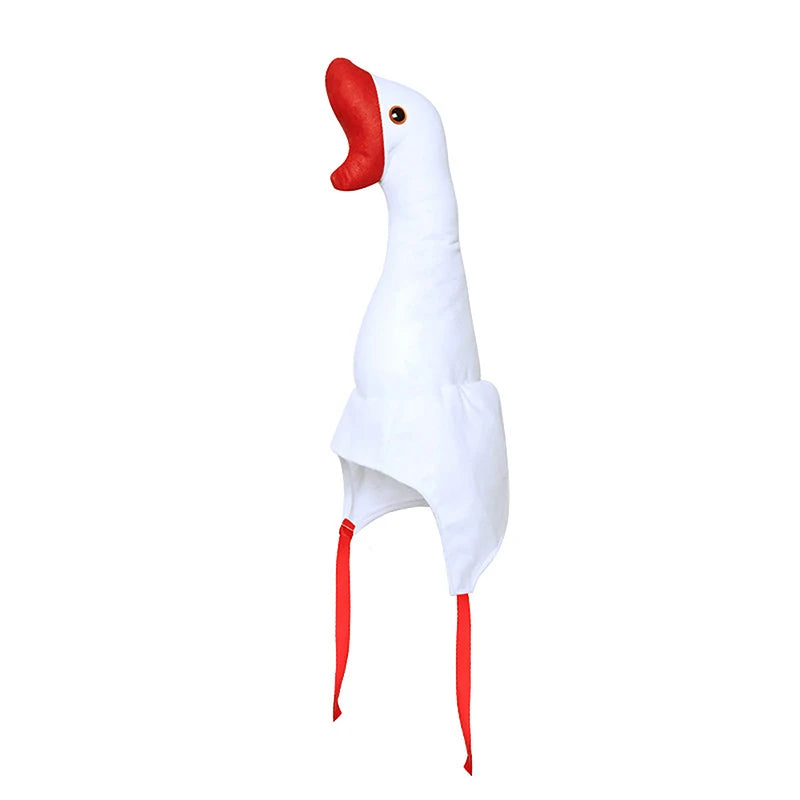 Cute Plush Funny Goose Shape Hat Adult Kids Halloween Party Cosplay Animal Hat