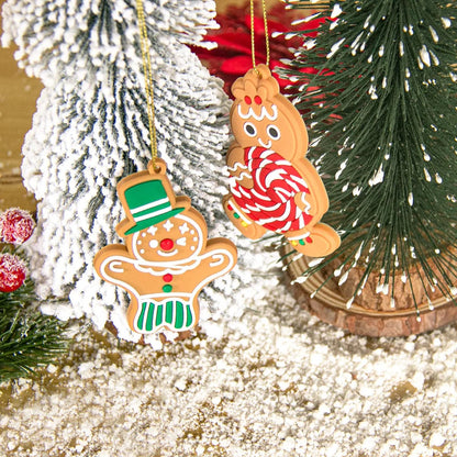 1set Gingerbread Man Ornaments Christmas Decorations Tree Hanging Charms Pendants for Home Kids New Year Gift 2023 Navidad Decor