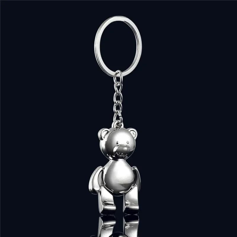 Metal Cute Teddy Bear Keychain - I Love You 3d Animal Alloy